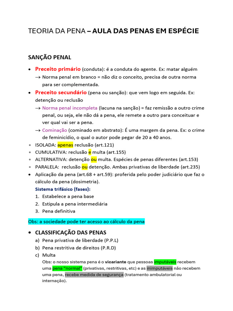 Penas Em Espécie | PDF