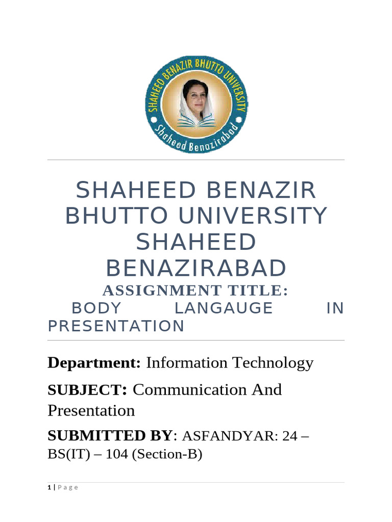Body Langauge in Presentation | PDF | Body Language | Communication