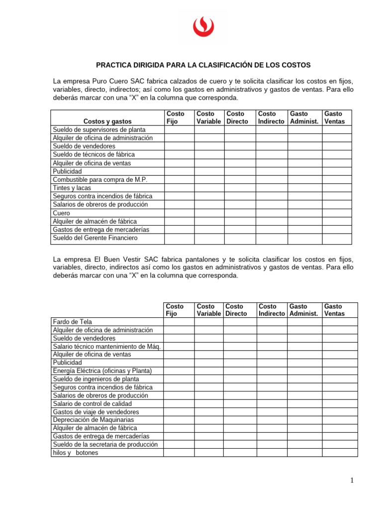 Clasificación de Costos y Resultados Empresariales | PDF | Business ...