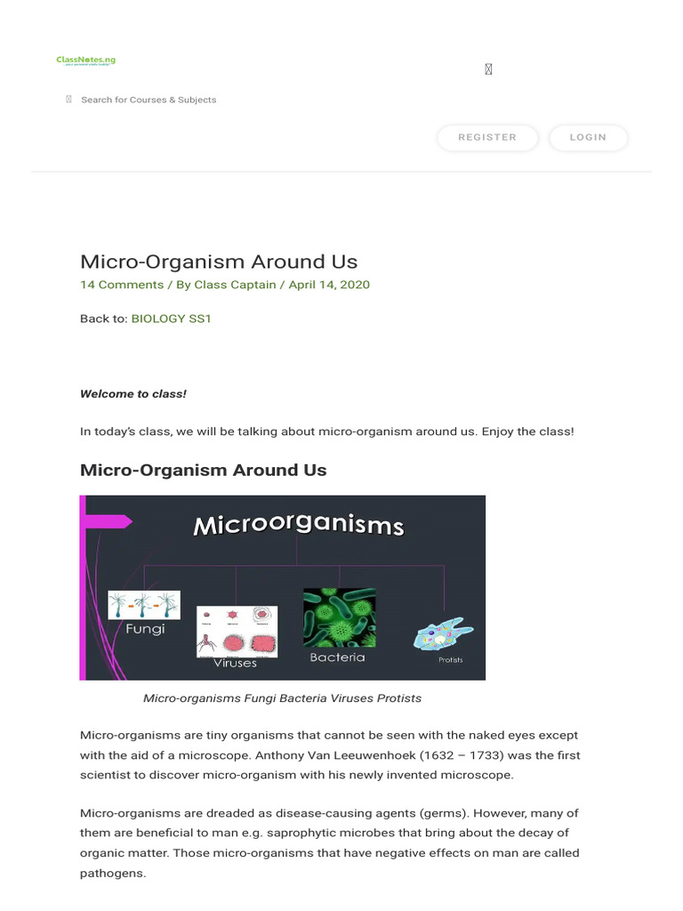 Micro-Organisms in Our Environment | PDF | Bacteria | Microorganism