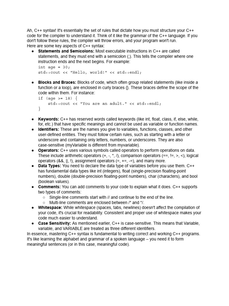 What Is Syntax in C | PDF | C++ | Software Engineering