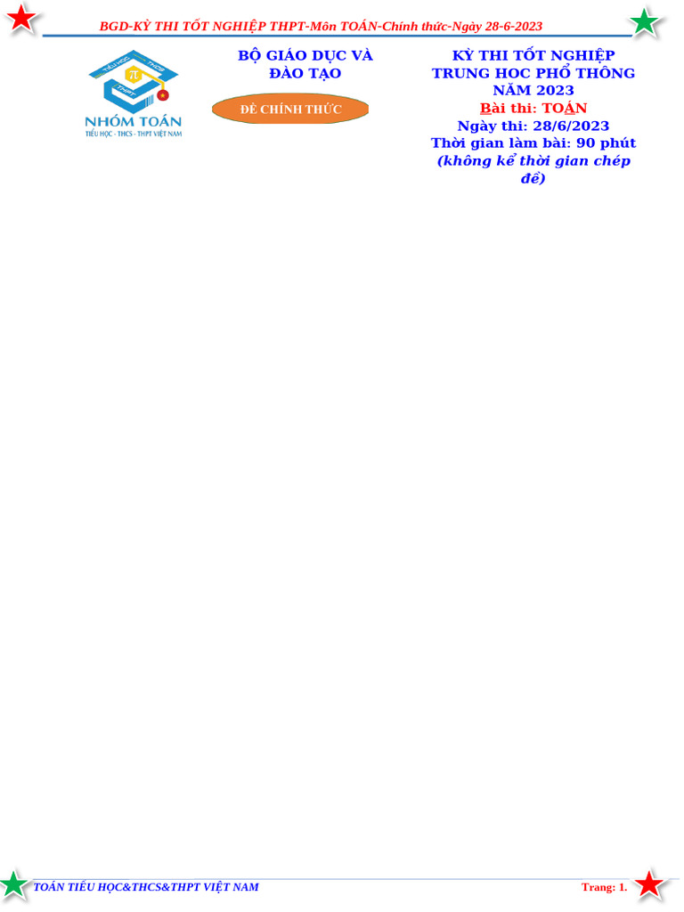 BGD THPT Toan 12 22 23 Ma 101 CT THPT VN 2 | PDF