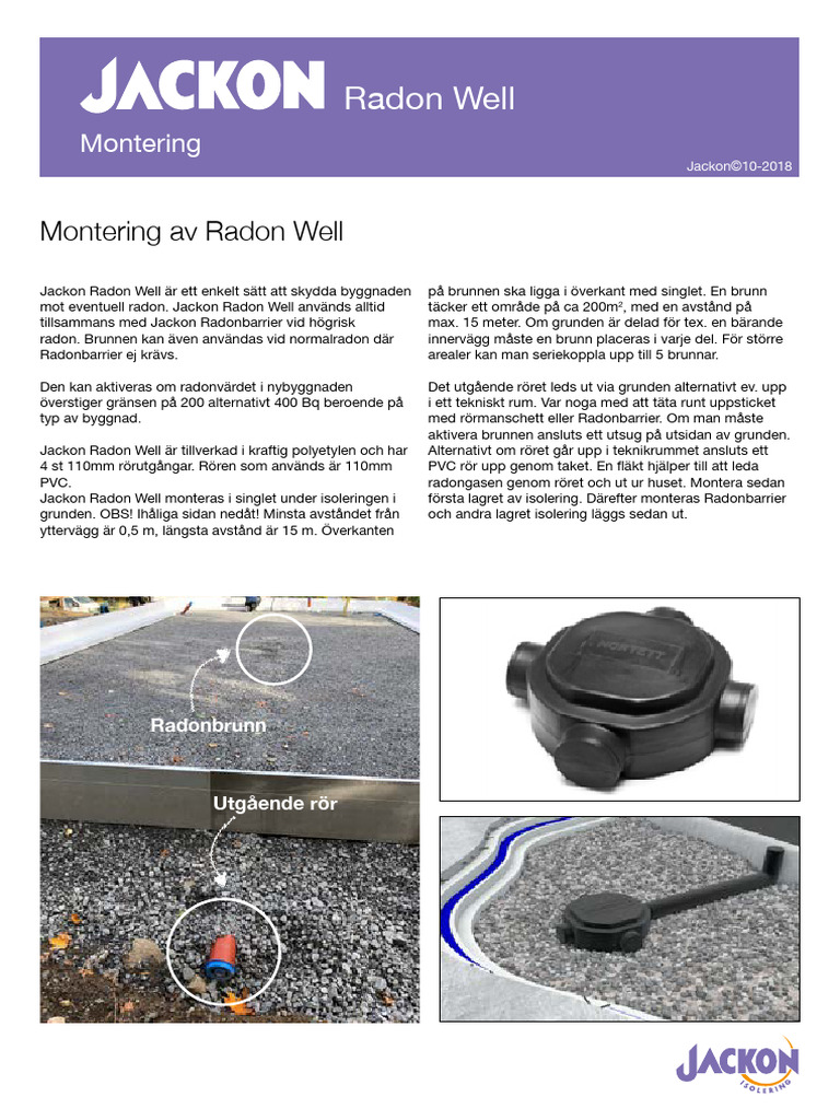 Montering Av Radon Well | PDF
