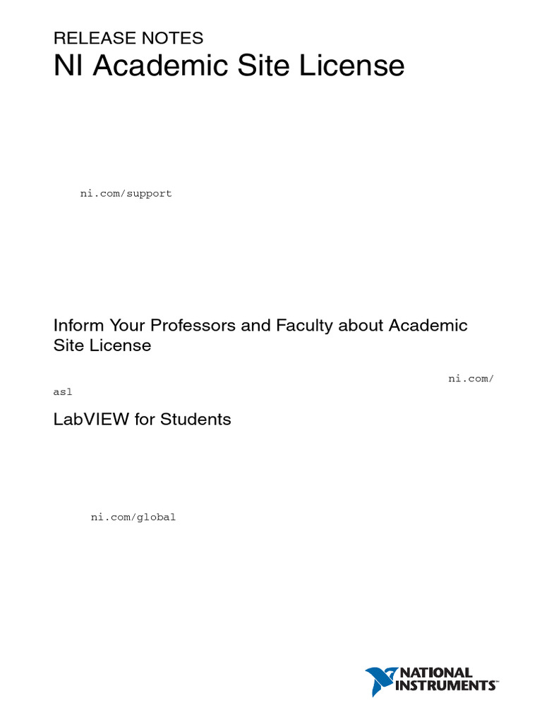 NI Academic Site License Overview | PDF | Software | Computer Engineering