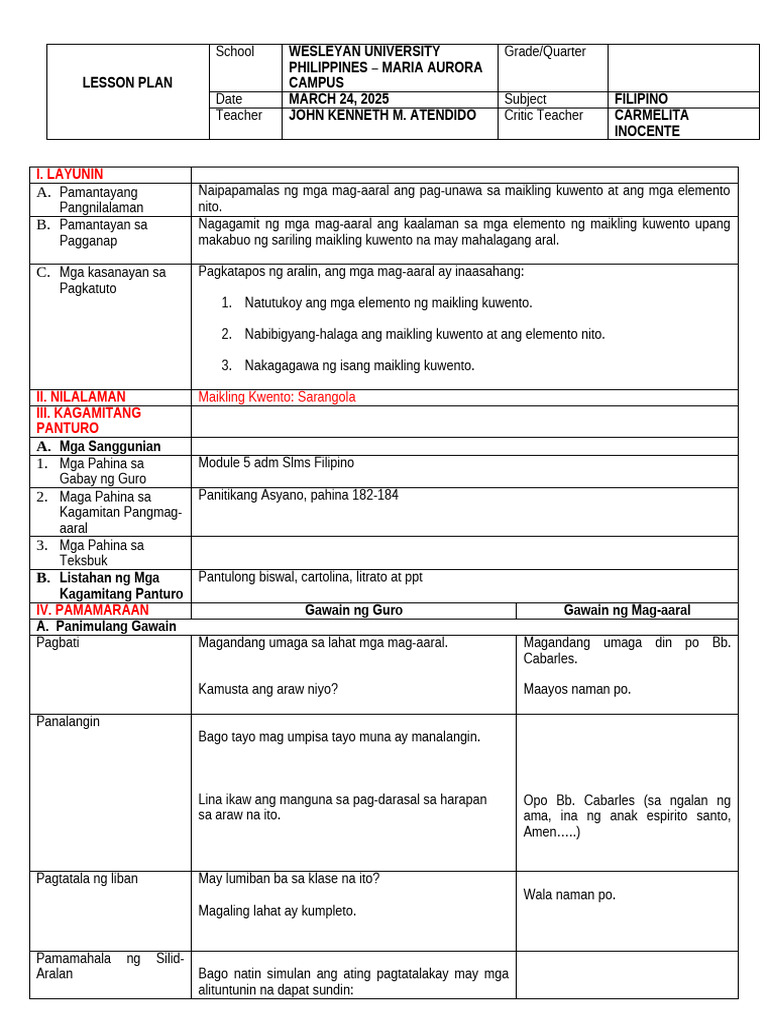 Lesson Plan Tagalog Temp (3) | PDF