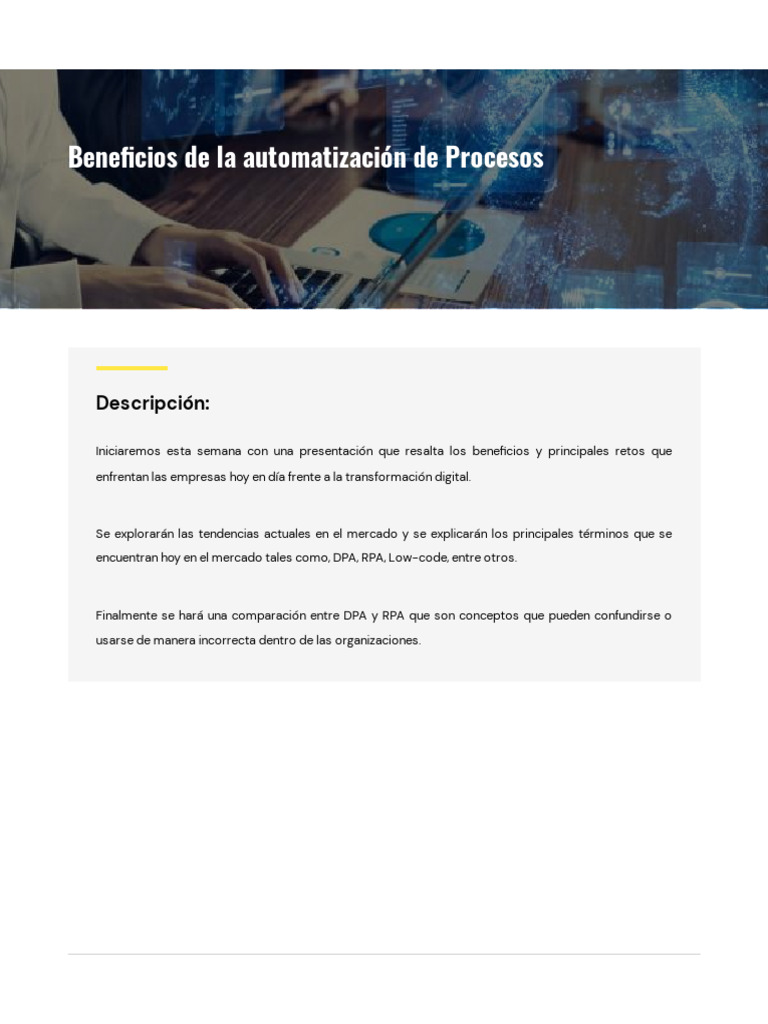 Beneficios de La Automatización de Procesos | PDF | Inteligencia ...