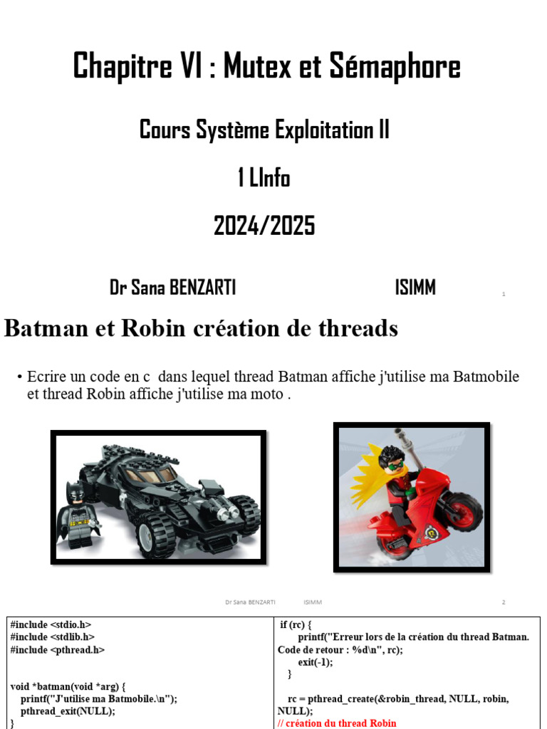 Mutex et Sémaphore en C | PDF | Informatique | Concurrence (Informatique)