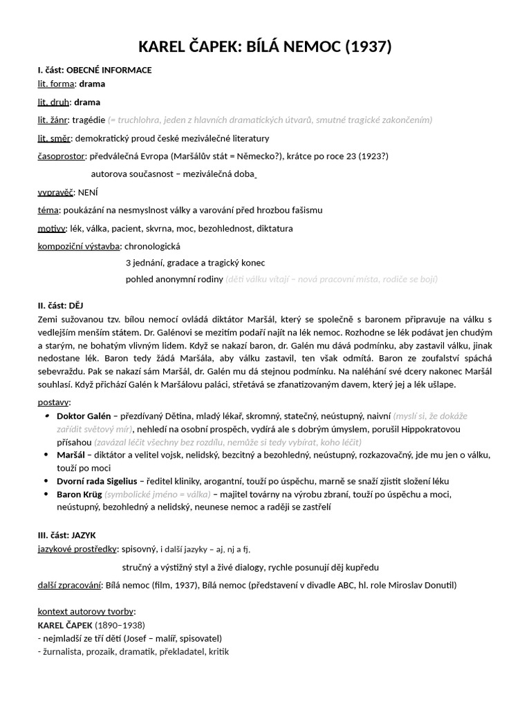 Bílá Nemoc | PDF