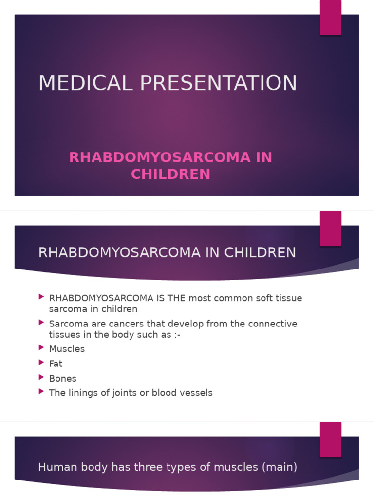 Rhabdomyosarcoma in Children Overview | PDF | Muscle | Human Body