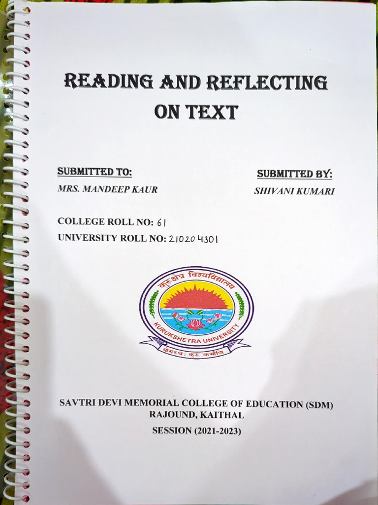 01-Reading and Reflecting of Text | PDF