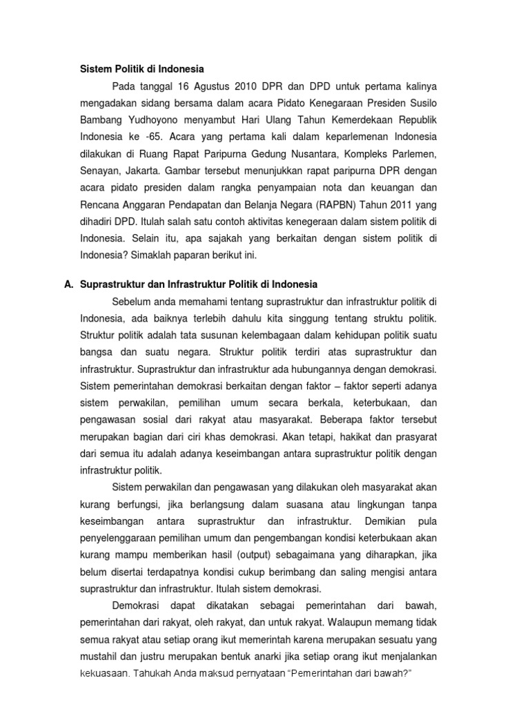 Sistem Politik Indonesia | PDF
