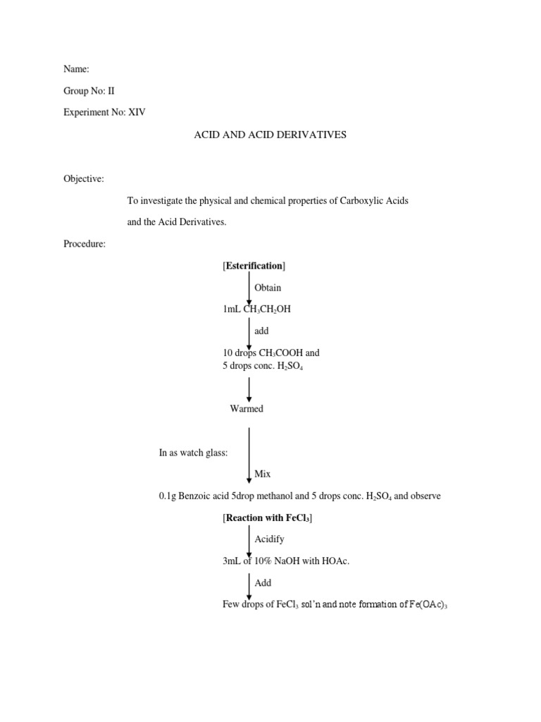 Carboxylic Acids And Derivatives Formal Report Acid Carboxylic Acid
