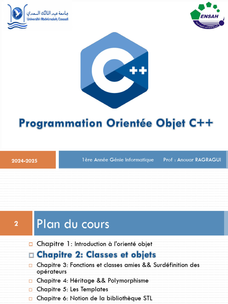 Cours POO en C++ : Classes et Objets | PDF | Classe (informatique) | C