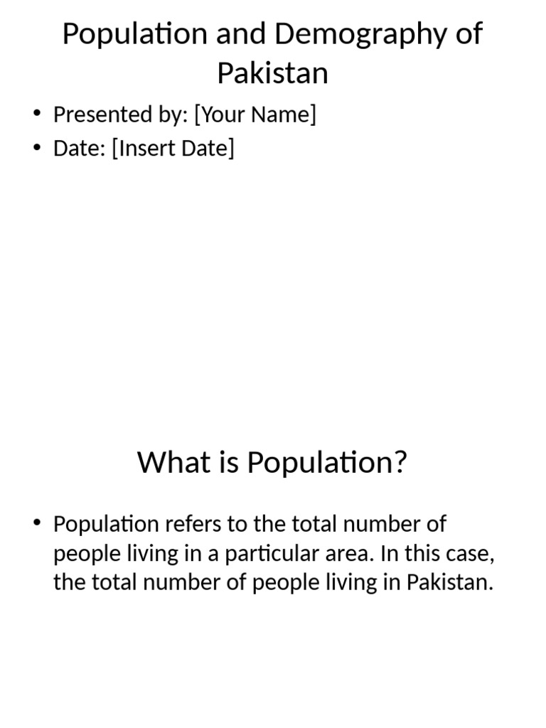 Pakistan's Population and Demographics 2024 | PDF