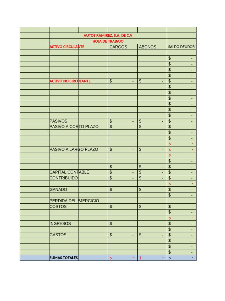 Formato de BALANCE Y EDO GENERAL | PDF | Contabilidad | Hoja de balance