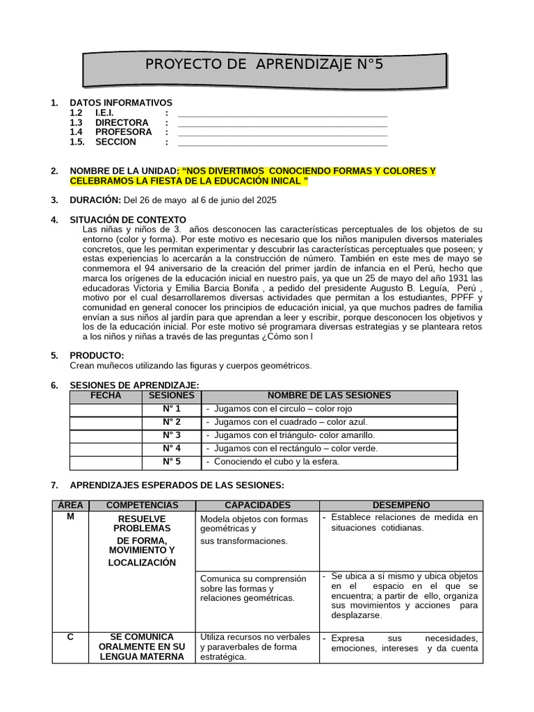 3 Años Mayo | PDF | Educación de la primera infancia | Aprendizaje
