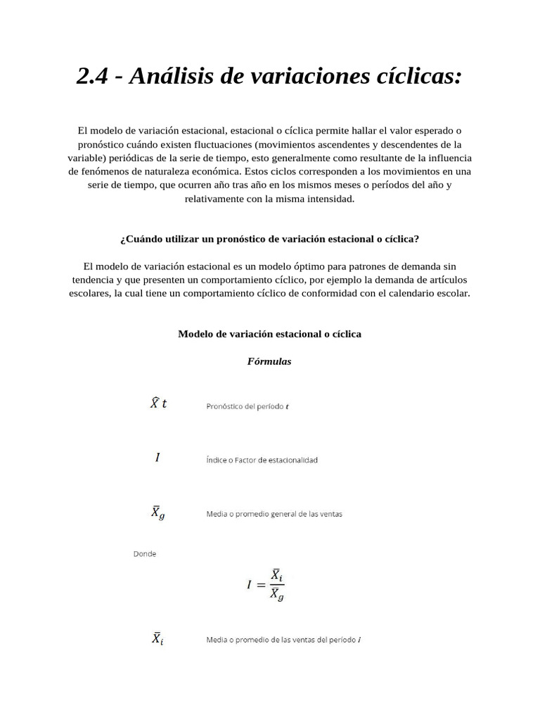 Análisis de variaciones cíclicas | PDF | Series de tiempo | Porcentaje