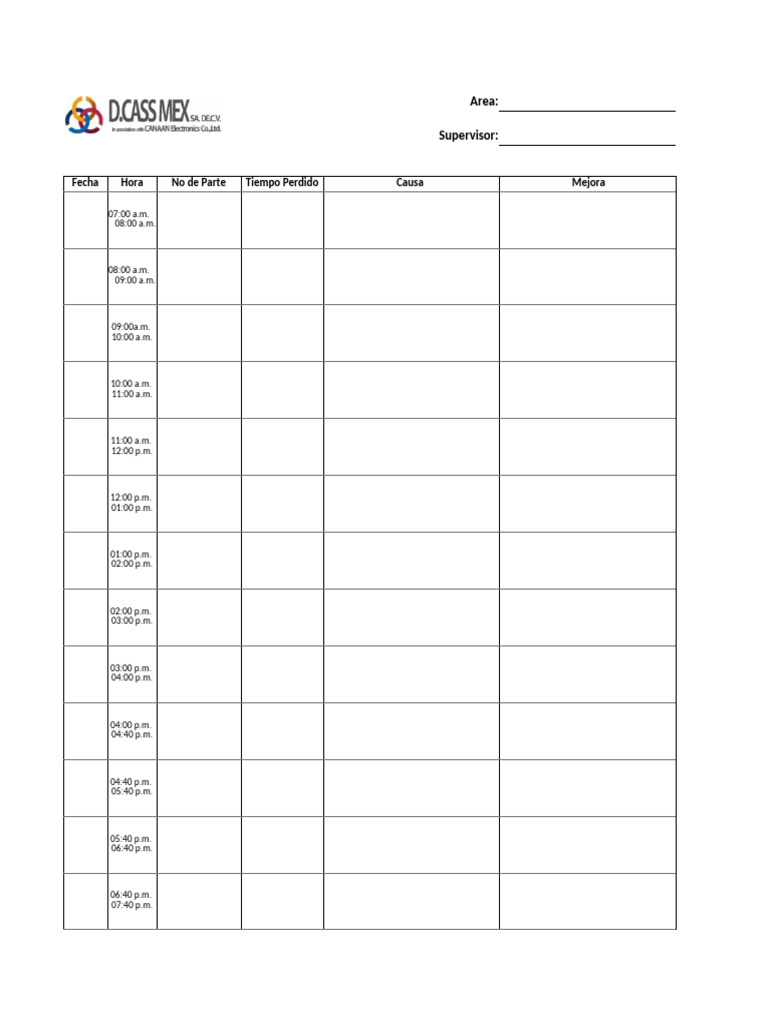 Daily Time Loss Report Template | PDF