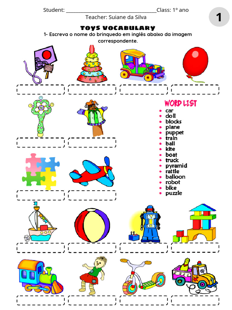 Atividades de Vocabulário para 1º Ano | PDF
