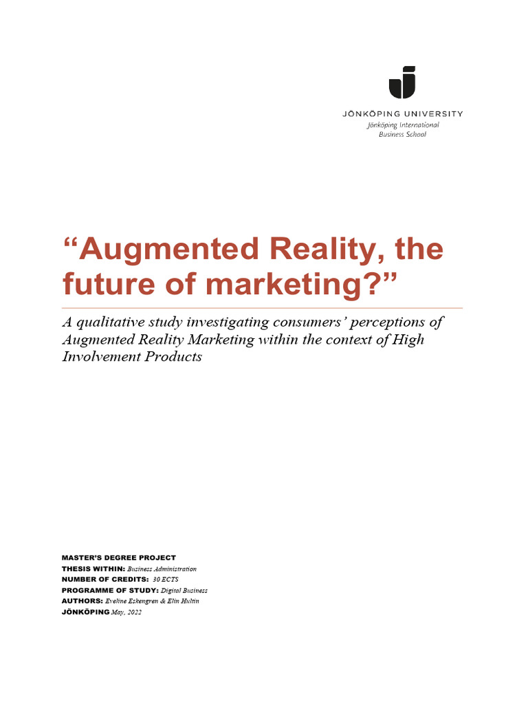 Augmented Reality The Future of Marketing | PDF | Augmented Reality ...