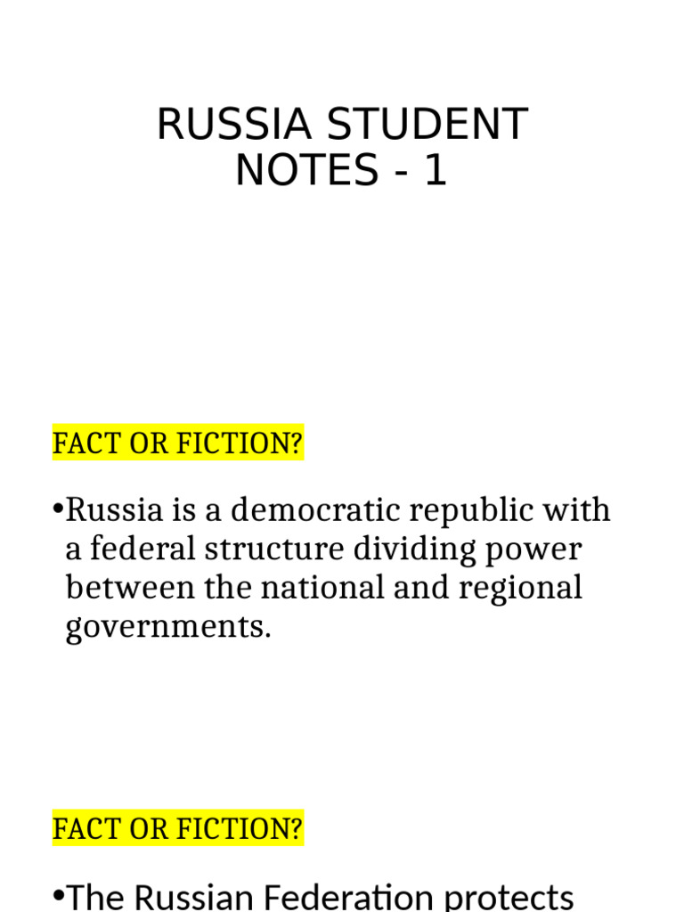 Russia Student Notes 1 2020 | PDF | Communist Party Of The Soviet Union ...