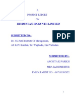 Working Capital Management of Hindustan Biosynth Limited