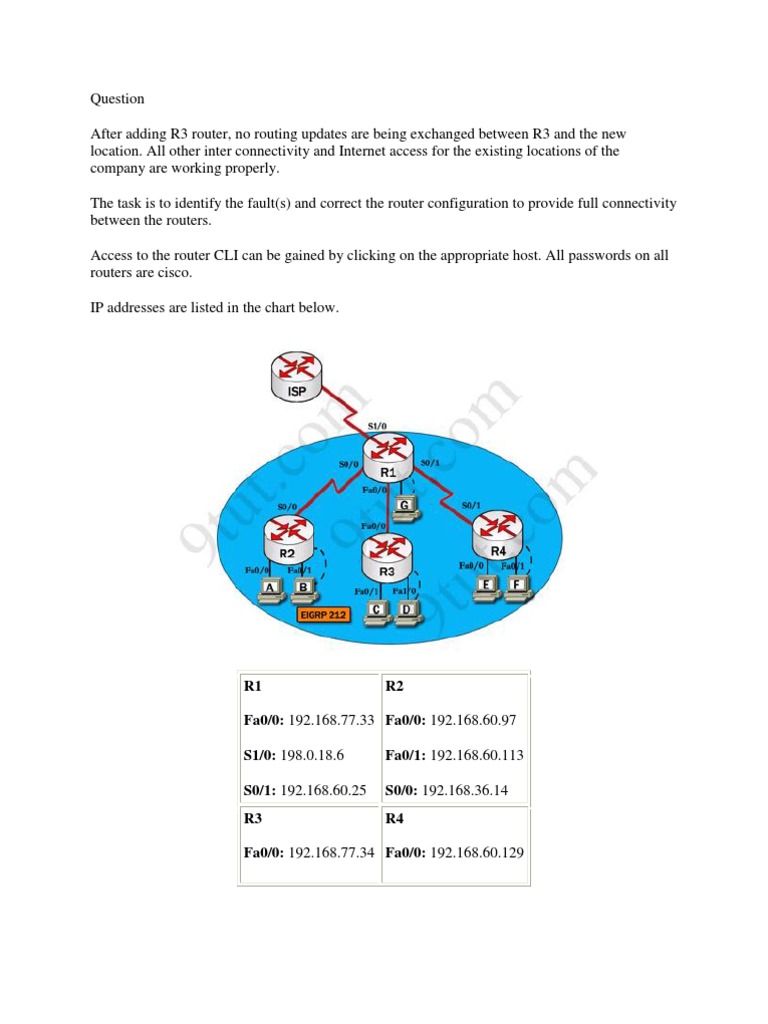 Question EIGRP | PDF | Computers