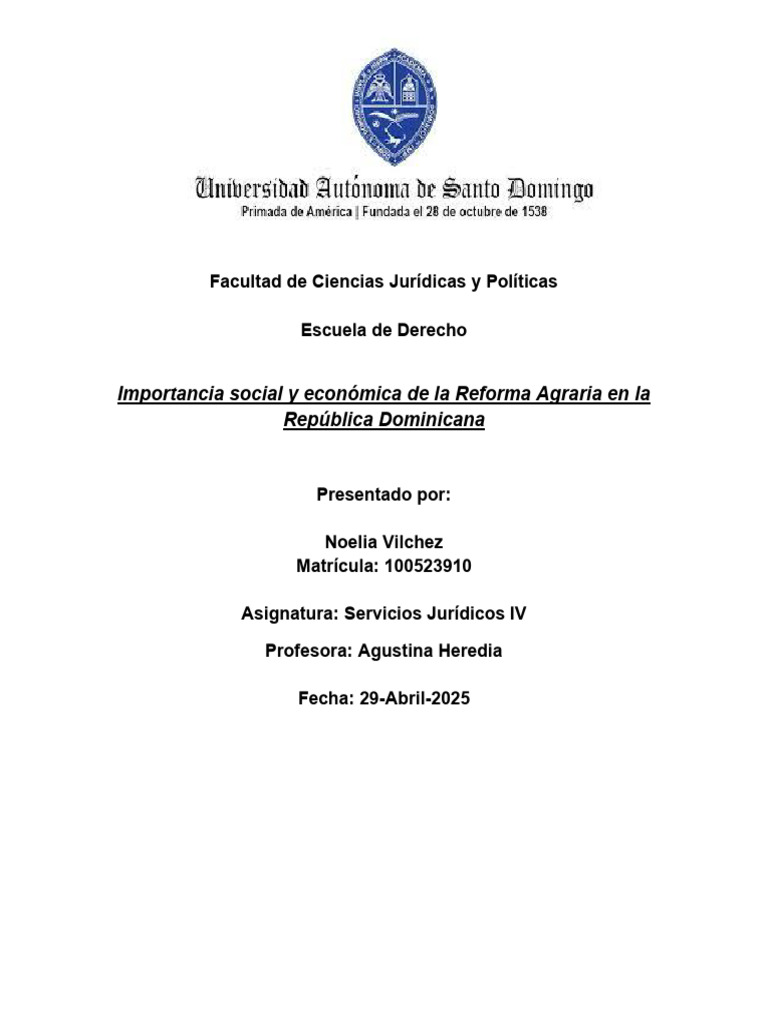 Impacto de la Reforma Agraria en RD | PDF | Agricultura | Reforma agraria