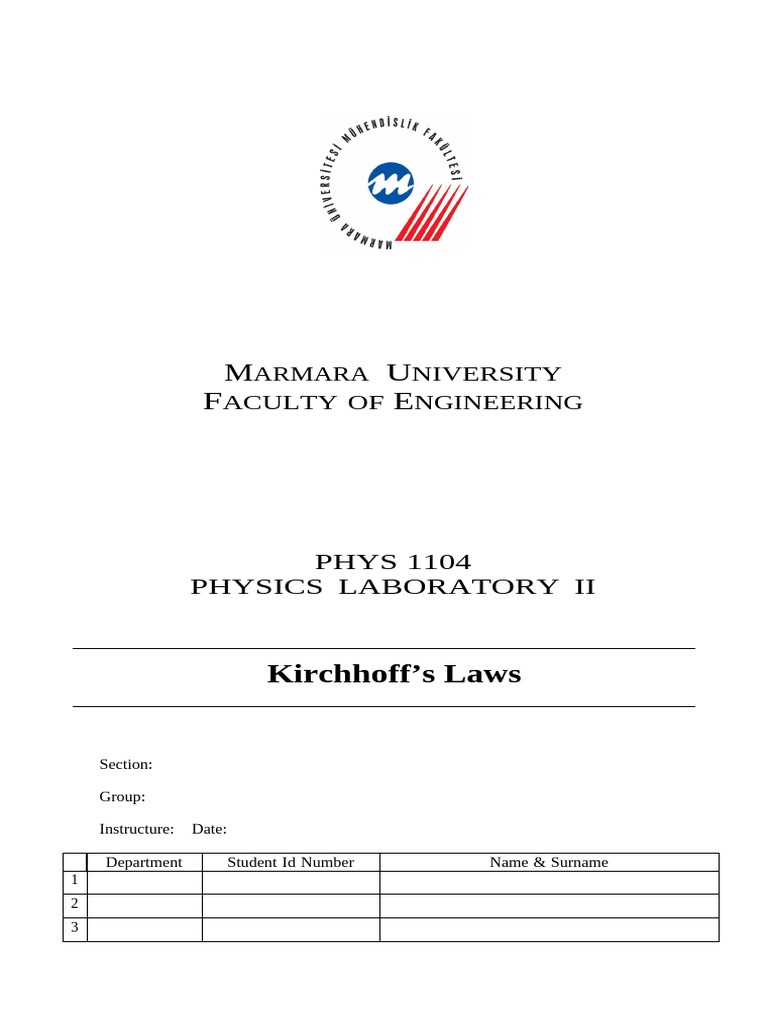 Experiment 4 Kirchhoff S Laws V4 Pdf Electrical Network Resistor