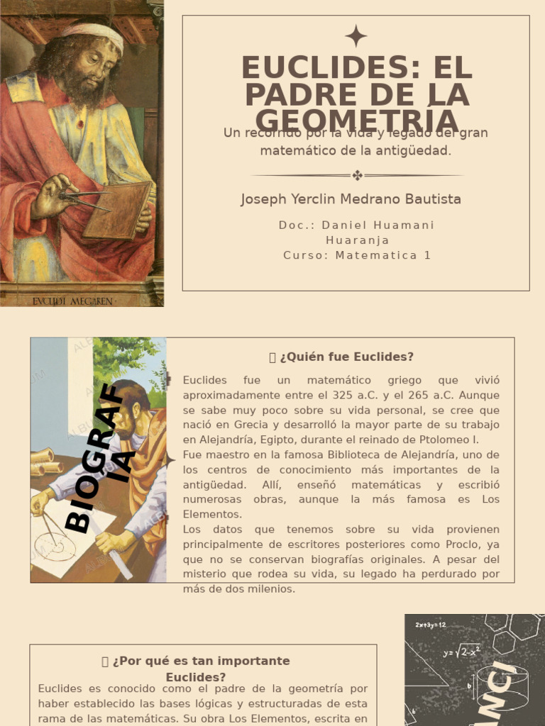 Euclides El Padre de La Geometría | PDF | Euclides | Geometría