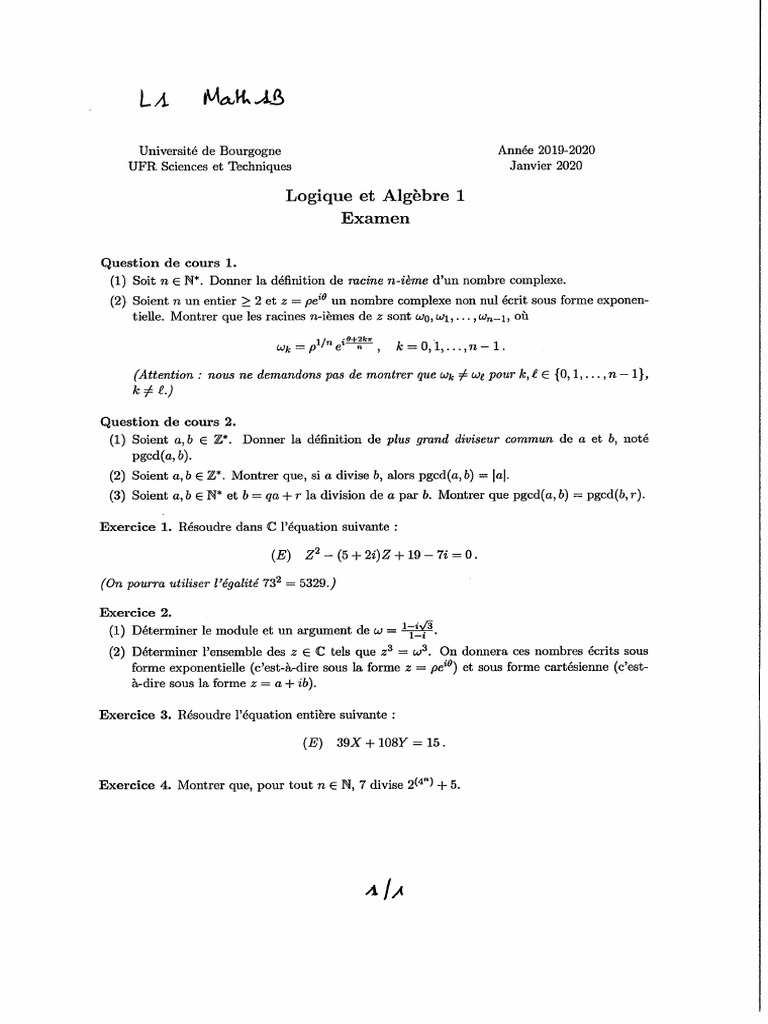Math1B | PDF