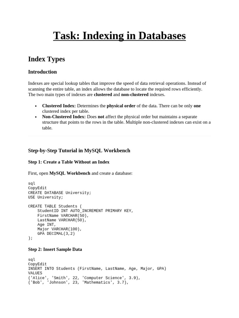 Hands-On Indexing in MySQL | PDF | Database Index | Databases