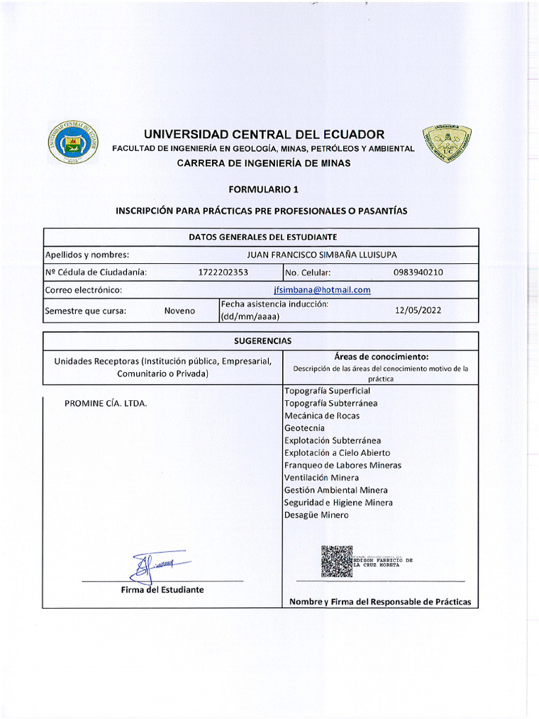 Formulario 1 | PDF