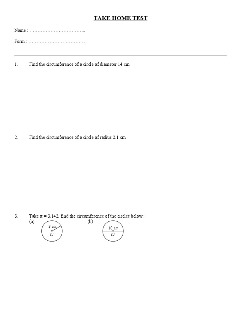 Circle and Triangle Geometry Test | PDF | Teaching Methods & Materials