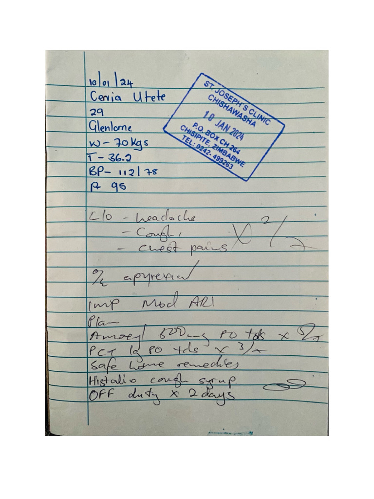 Sick Note Template | PDF