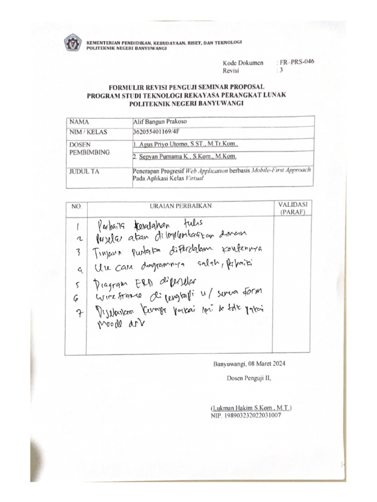 Lembar Revisi | PDF