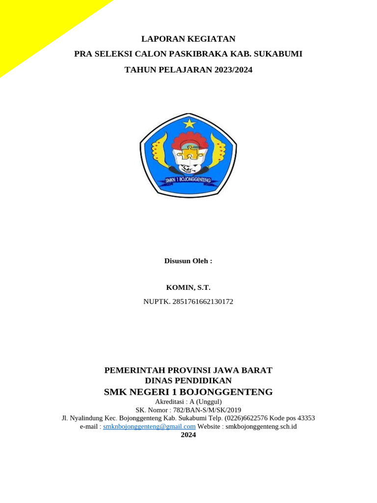 Laporan Pra Seleksi Paskibra 2024 | PDF