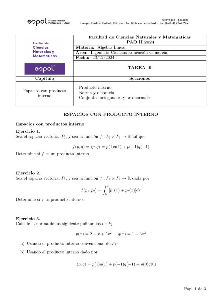 Deber D09 | PDF | Vector Euclidiano | Norma (Matemáticas)