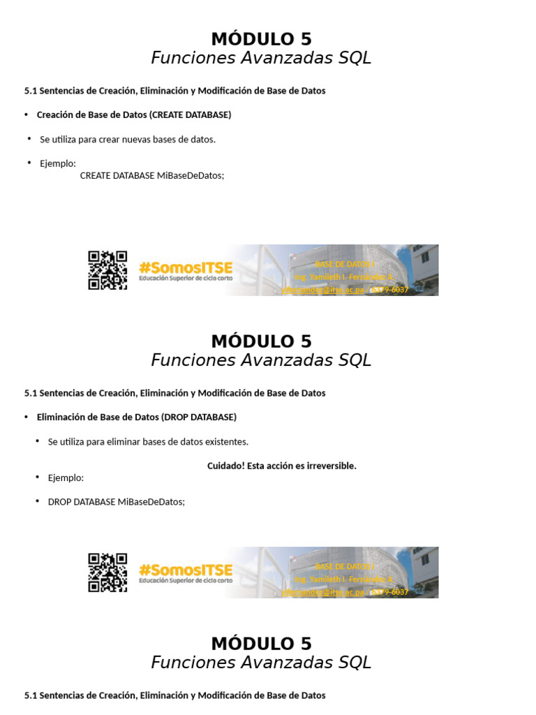 Módulo 5 - Funciones Avanzadas SQL | PDF | SQL | Recuperación de ...