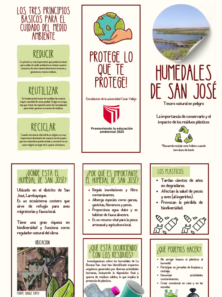 Folleto tríptico cuidado del medio ambiente ilustrado verde (1) | PDF ...