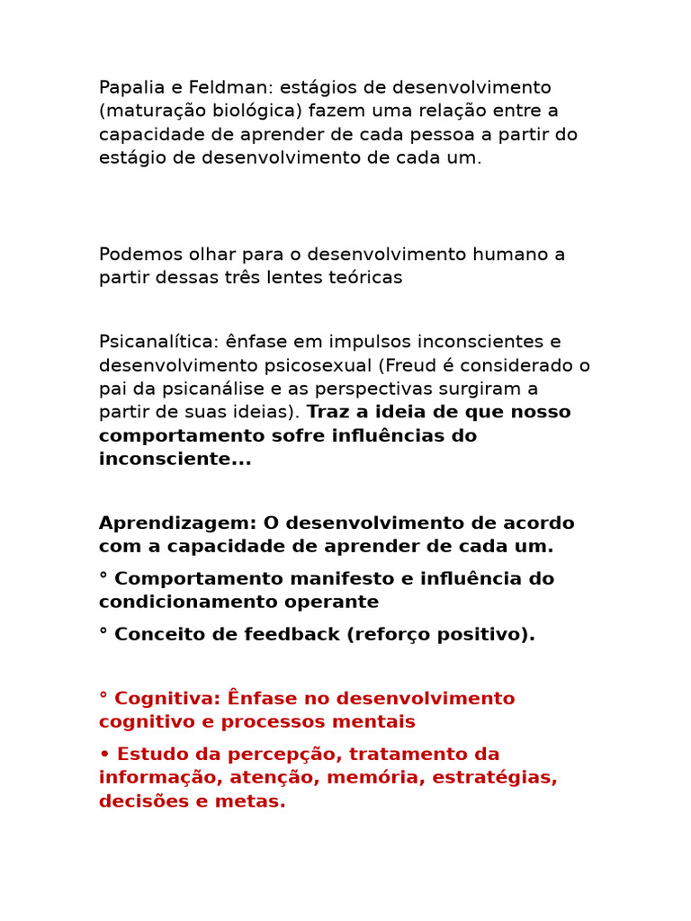 Teorias do Desenvolvimento e Aprendizagem | PDF | Aprendizado | Cognição