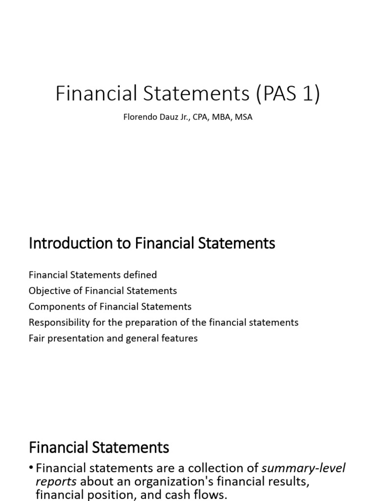 CH 1 Financial Statements & CH2 SFP | PDF | Balance Sheet | Financial ...