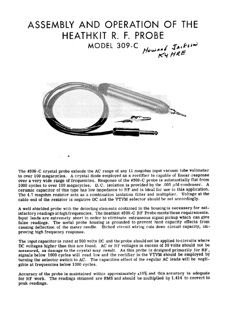 Heathkit 309C RF Probe | PDF