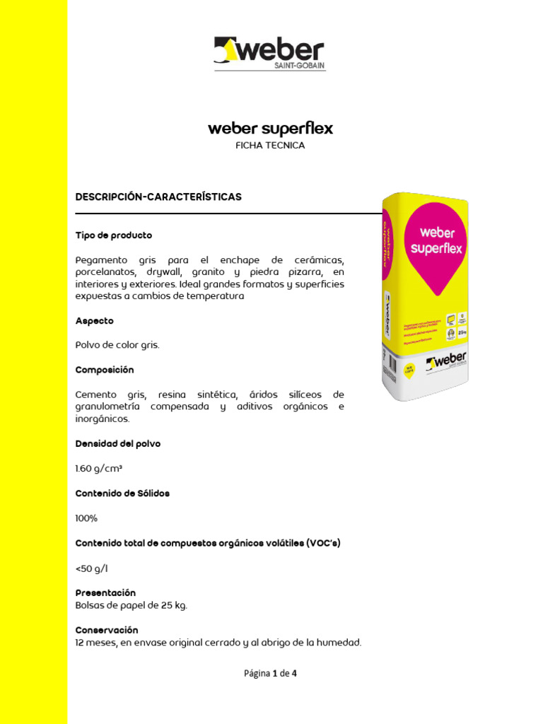 Weber Superflex | PDF | Agua | Cerámica