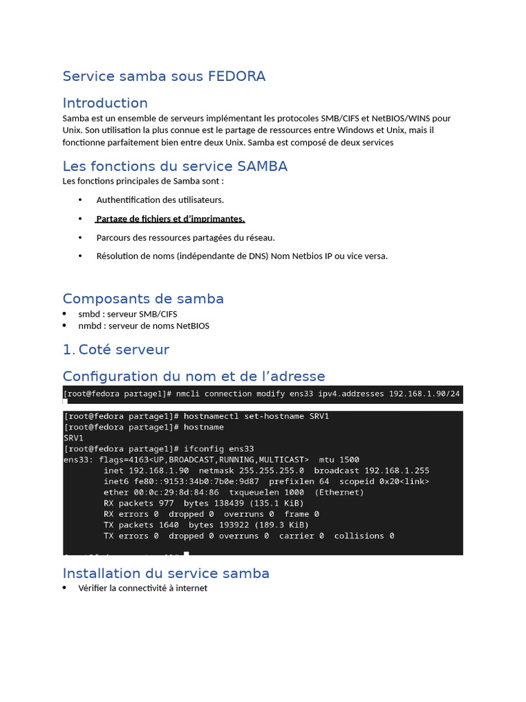 Configuration de Samba sur Fedora 42 | PDF | Logiciel utilitaire ...
