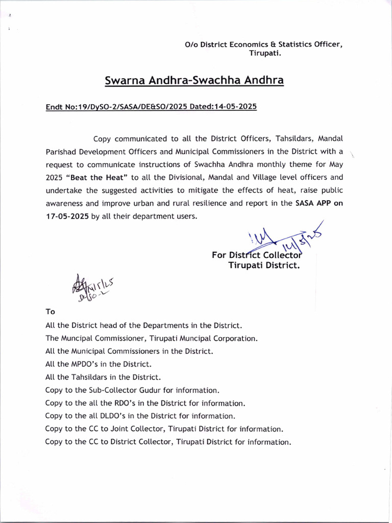 SASA - SWACHHA ANDHRA - 17-05-2025 - May 2025 - Guidelines | PDF