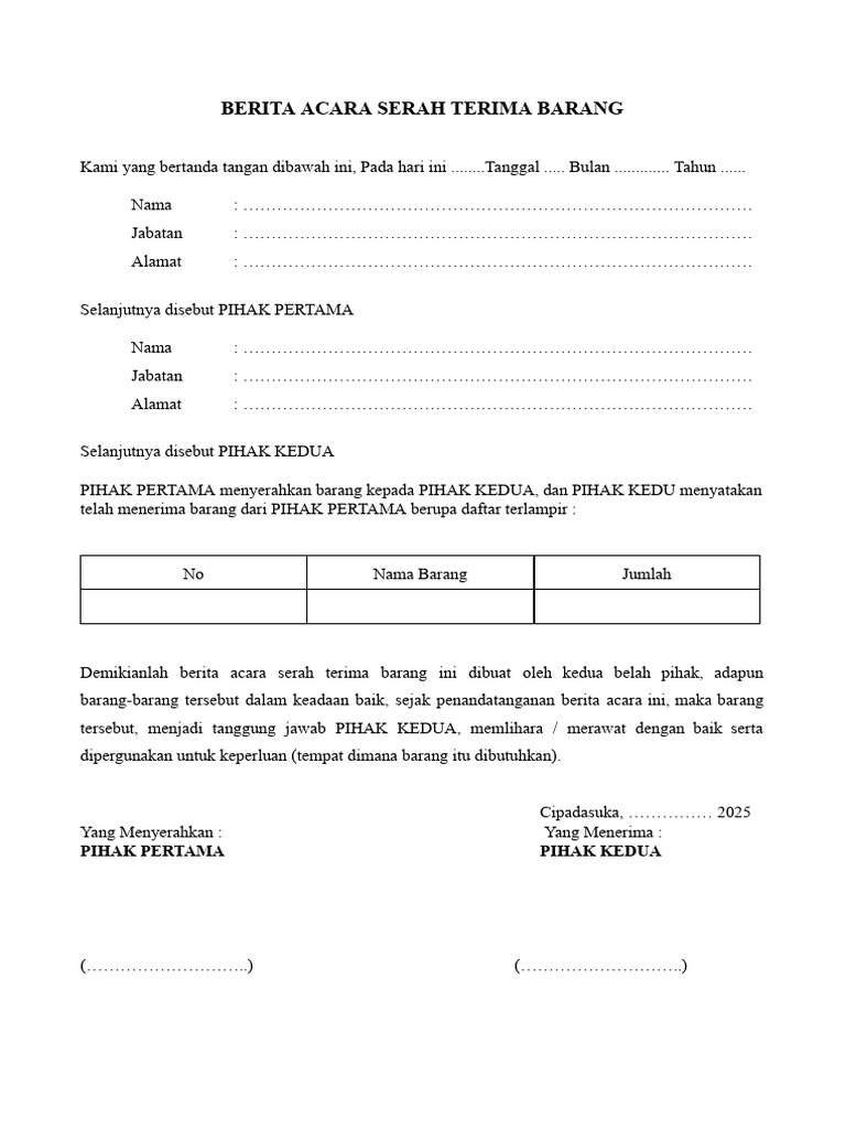 Berita Acara Serah Terima Chromebook | PDF