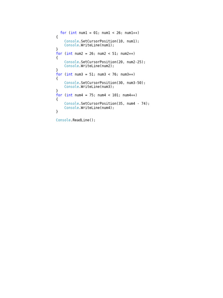 C# Console Number Display Example | PDF