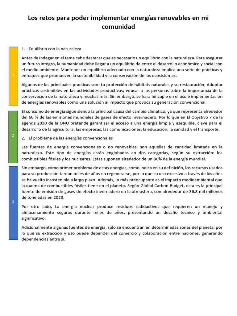 Retos de Energías Renovables en Comunidades | PDF | Energía renovable ...