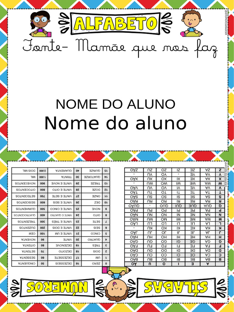 Ficha de Nome e Letras Colorido | PDF